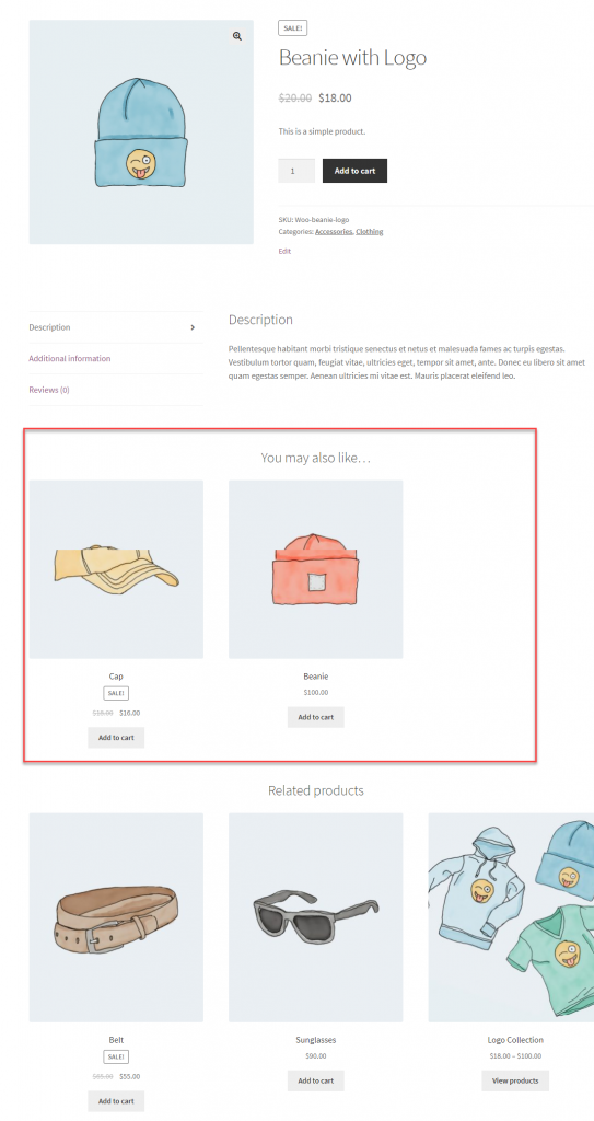 WooCommerce ile ilgili ürünler