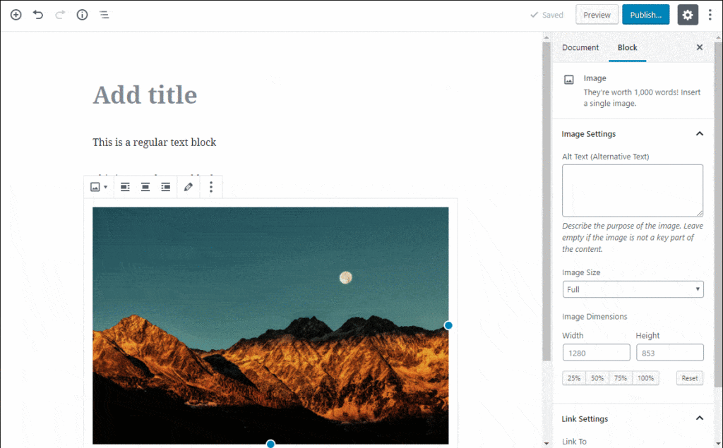 Aggiungi/modifica facilmente immagini con Gutenberg