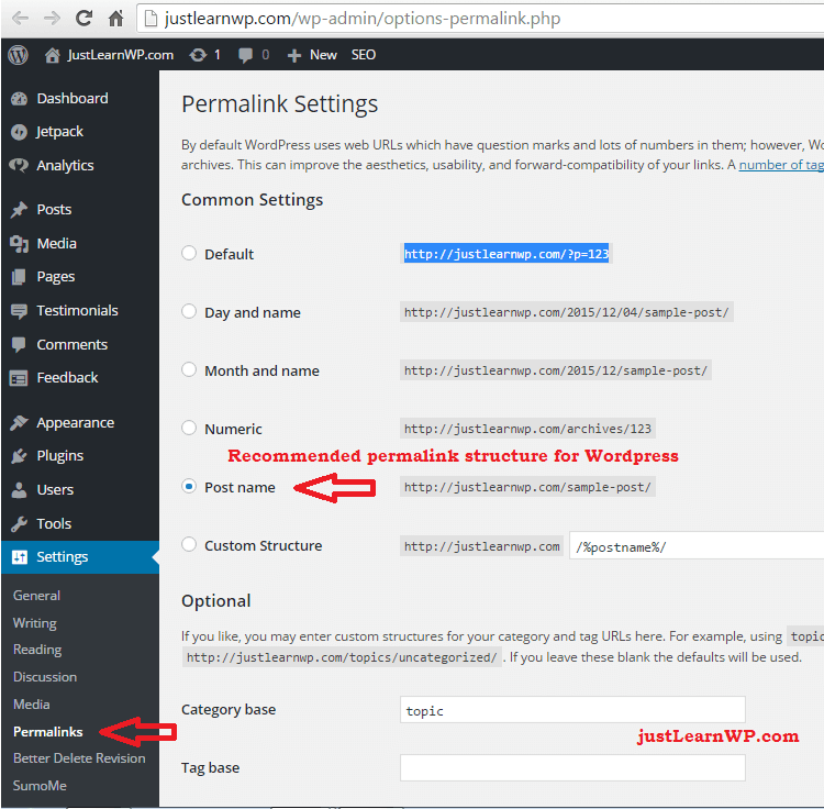 Structură permalink compatibilă cu WordPress SEO
