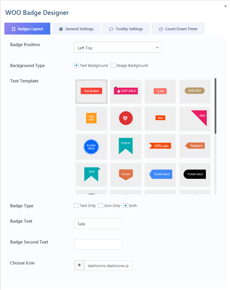 Gestionarea insignelor WooCommerce