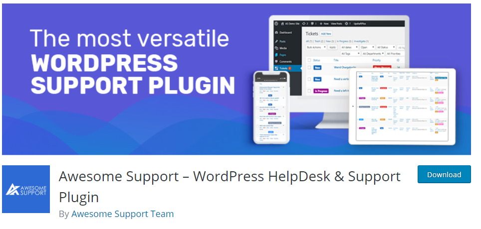 AwesomeSupport WordPress Destek Bilet sistemi
