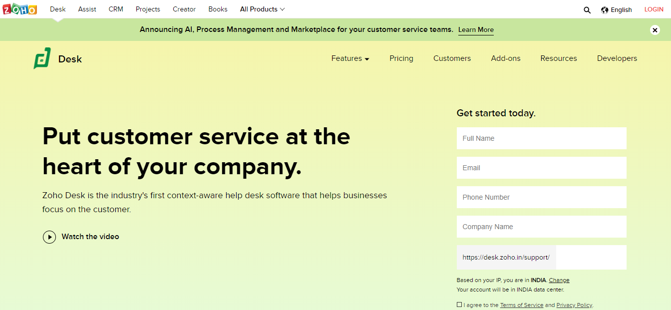 Zoho Helpdesk | Kundensupport-Plugin
