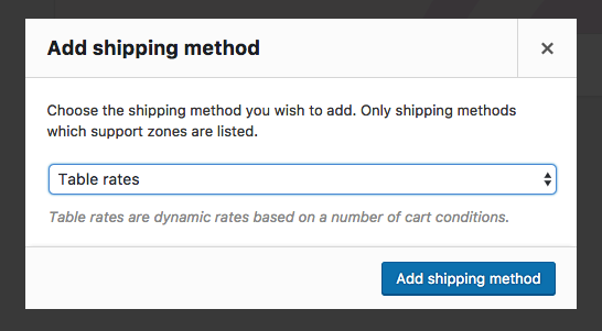 Versand-Plugins für WooCommerce-Tischtarife