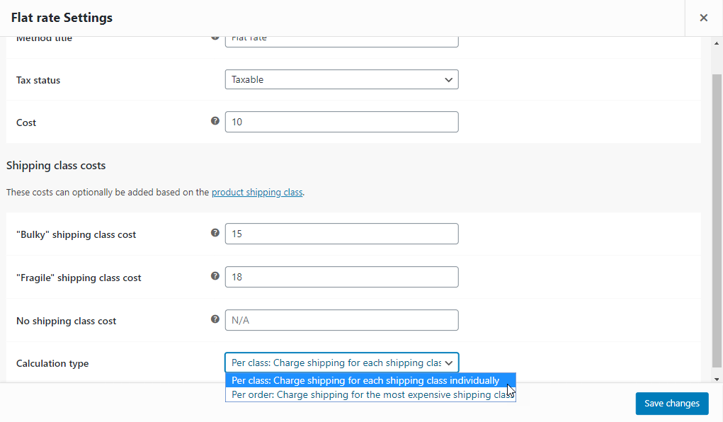 WooCommerce อัตราค่าจัดส่งคงที่