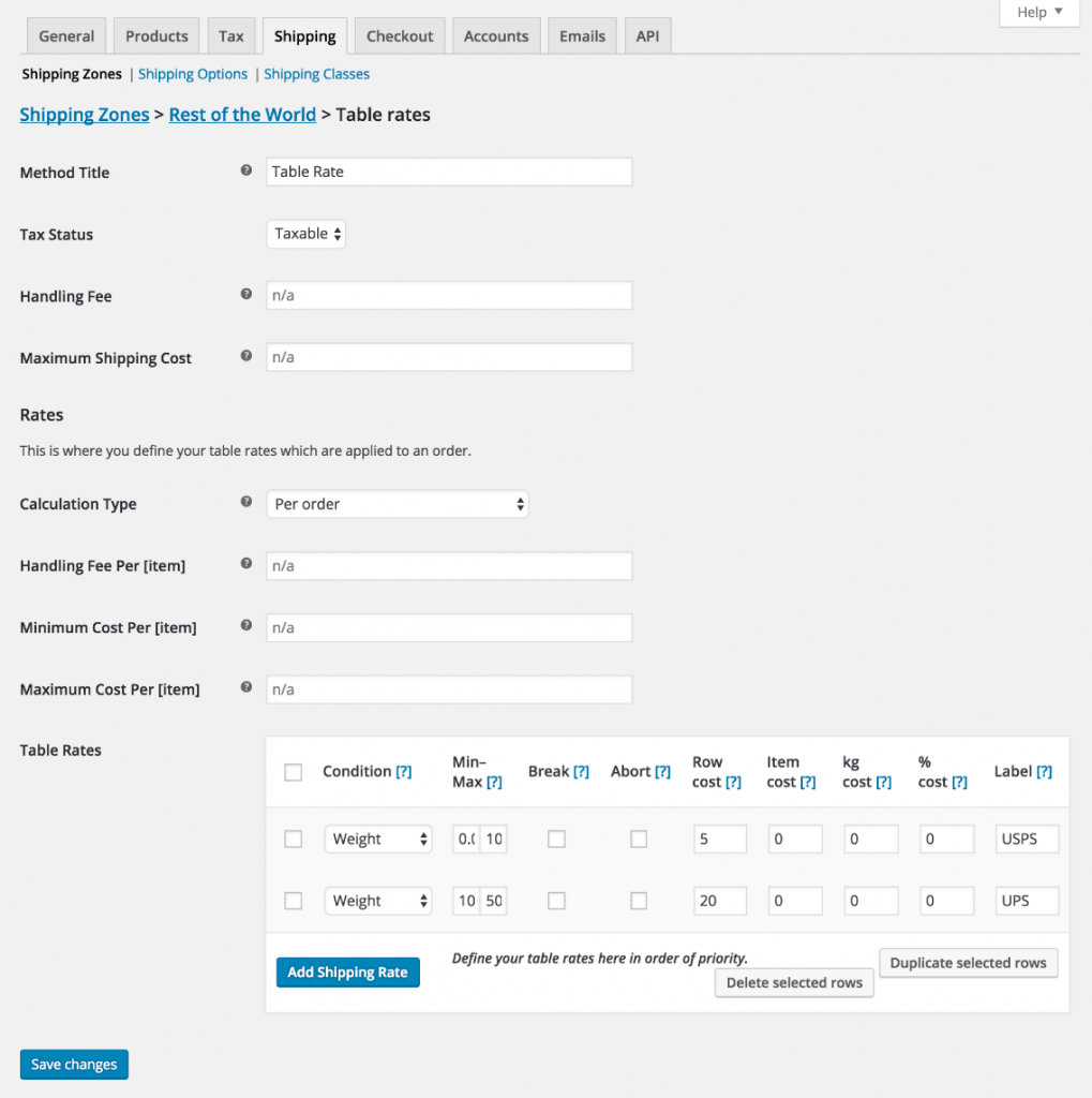 Woocommerce อัตราค่าจัดส่งคงที่