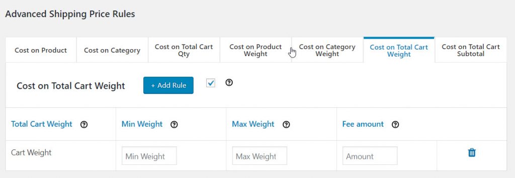 WooCommerce อัตราค่าจัดส่งคงที่