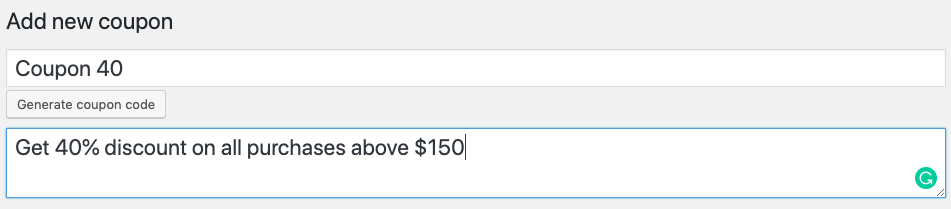 Coupons WooCommerce