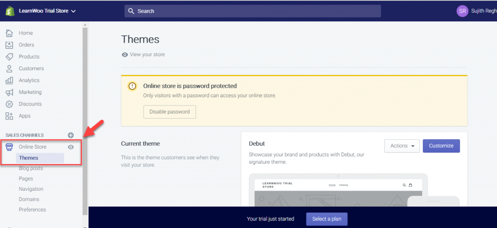 Supprimer Propulsé par Shopify