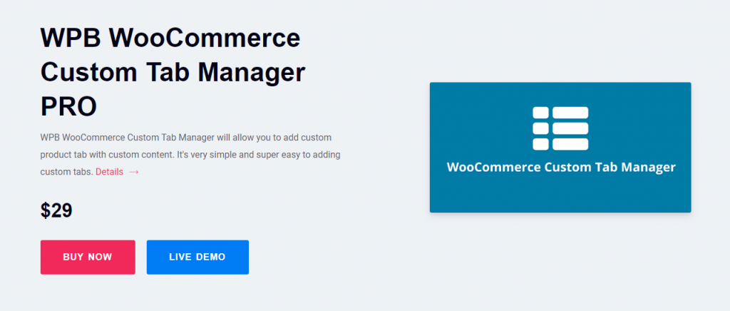 Plugin pengelola tab WooCommerce