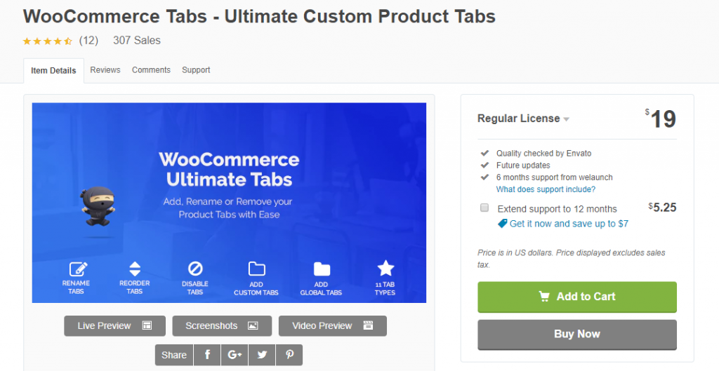 Plugin pengelola tab WooCommerce