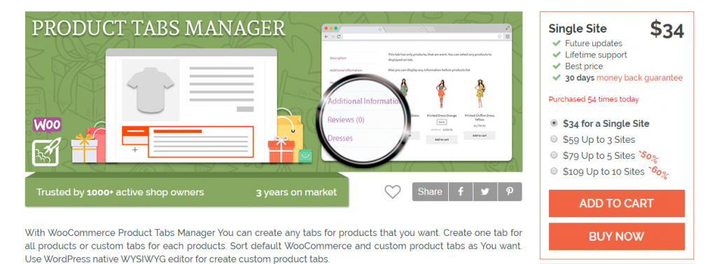 Plugin pengelola tab WooCommerce