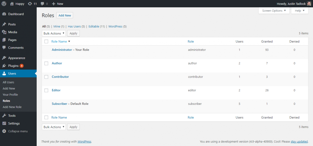Complementos de roles y permisos de WooCommerce