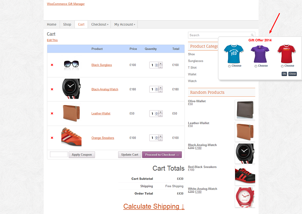 ملحقات هدايا مجانية WooCommerce