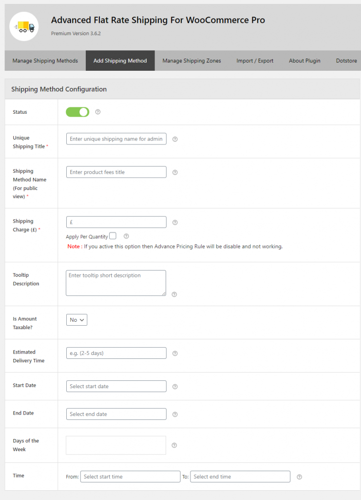 Método avançado de envio de taxa fixa para WooCommerce