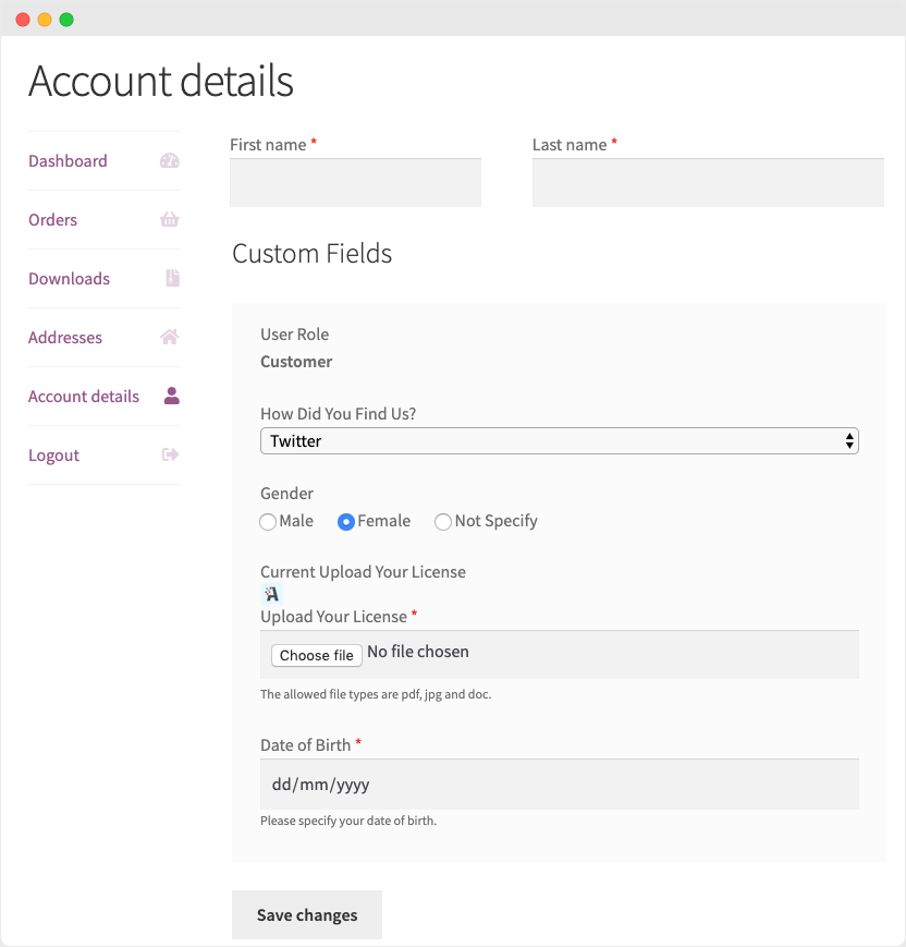 Pluginuri personalizate pentru tabloul de bord contului meu pentru WooCommerce