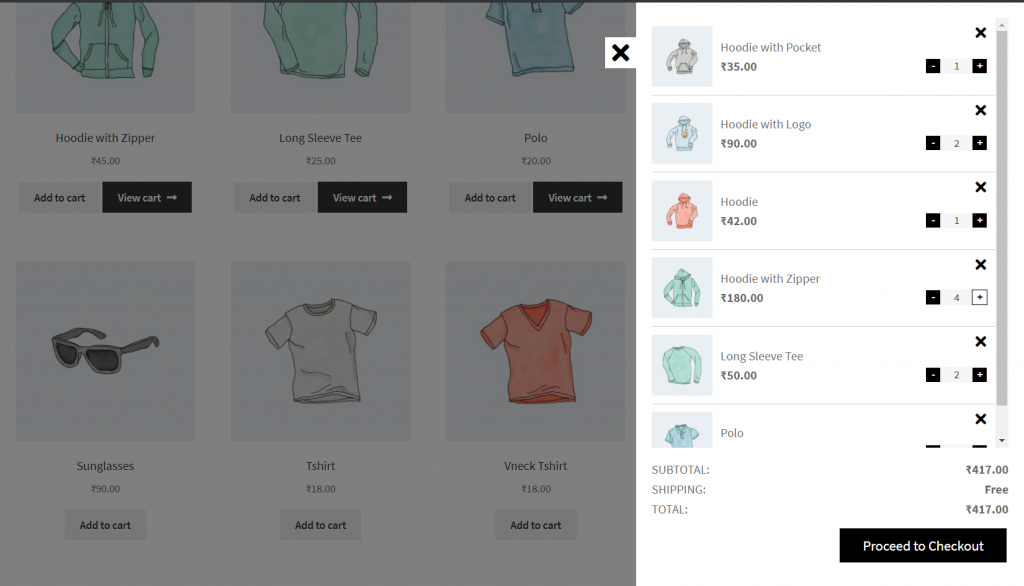 WooCommerce 迷你购物车插件