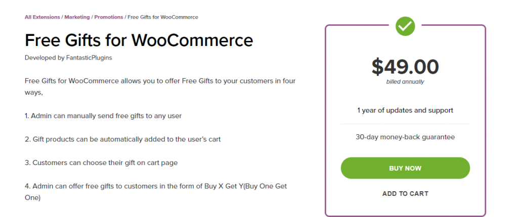 Plugin per regali gratuiti WooCommerce