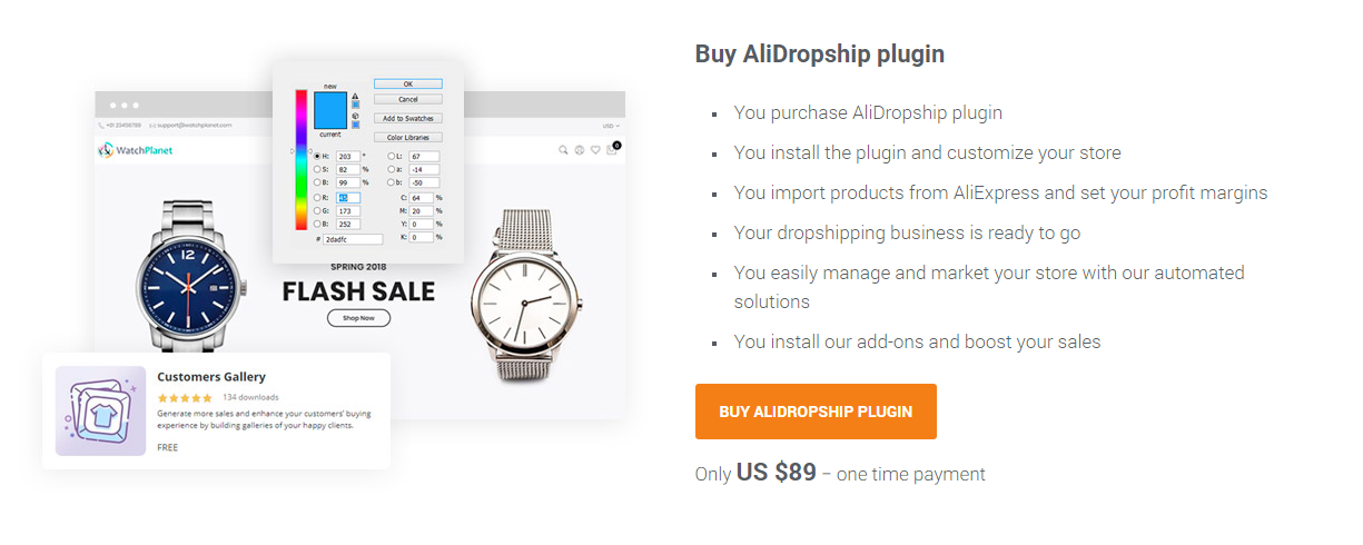 tangkapan layar AliDropship Woo, plugin Dropshipping WooCommerce