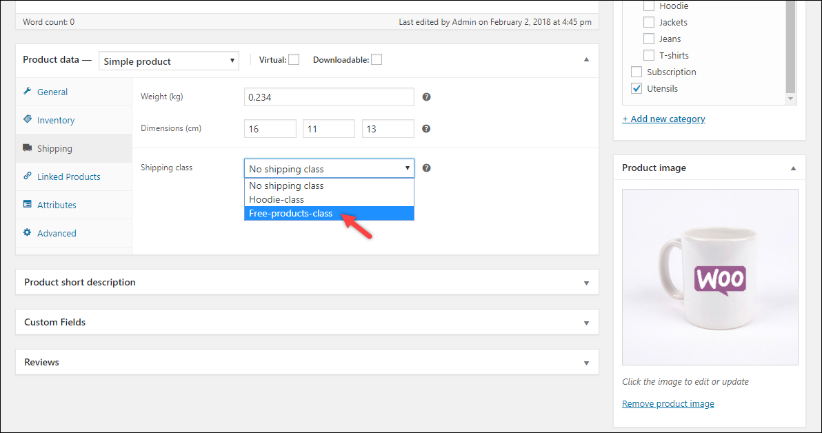 WooCommerce 免费送货 |免费产品运输类 WooCommerce Free Shipping | Free products shipping class