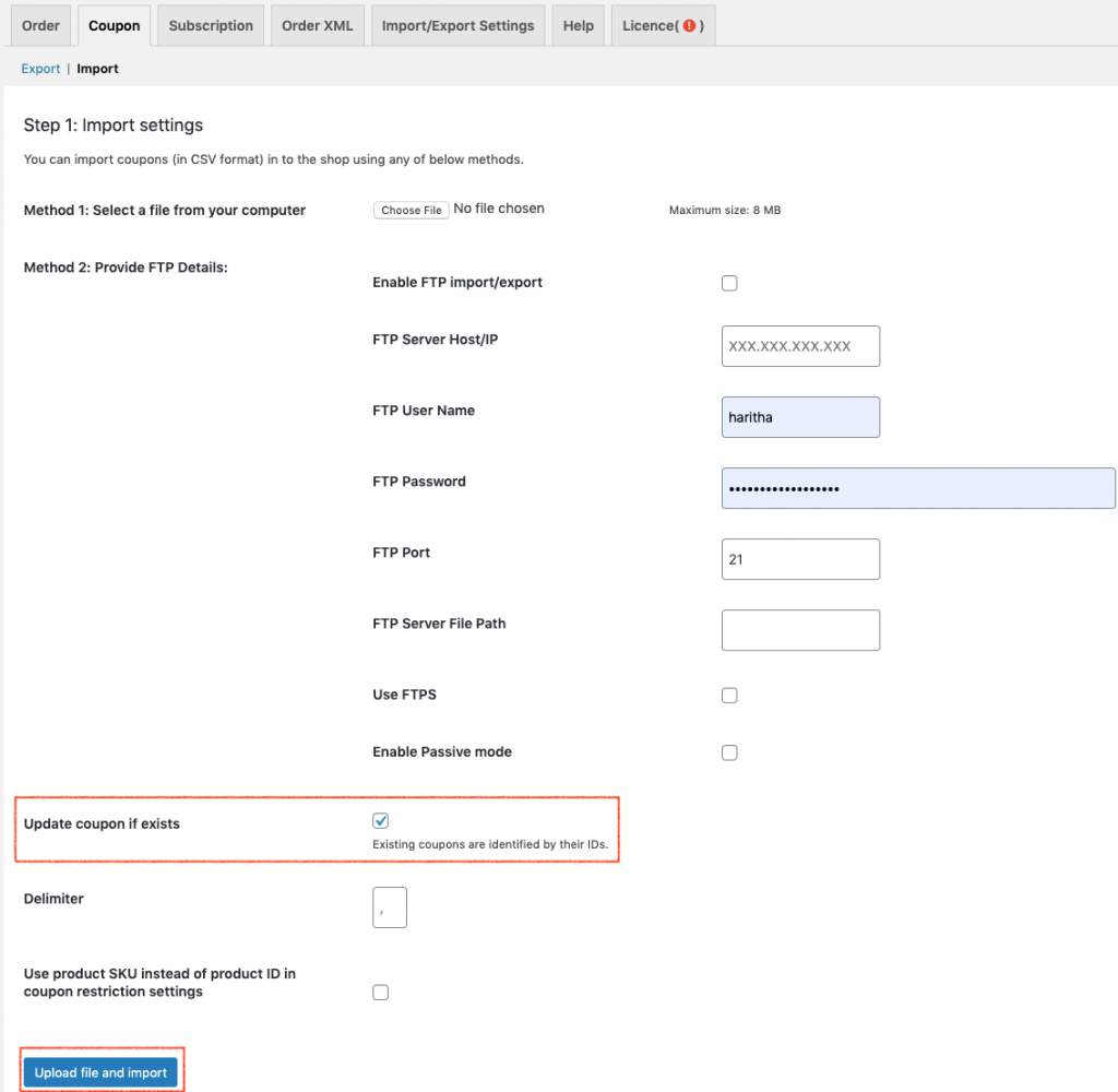 Pesan Ekspor Impor Plugin untuk WooCommerce