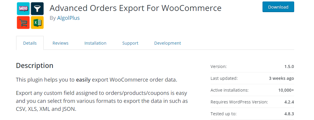 WooCommerce 订单导出插件