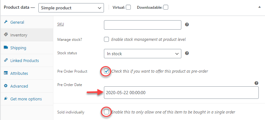 WooCommerce için ön siparişler