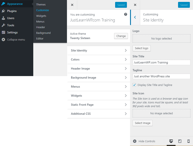 WordPress temasını özelleştirici aracılığıyla özelleştirin