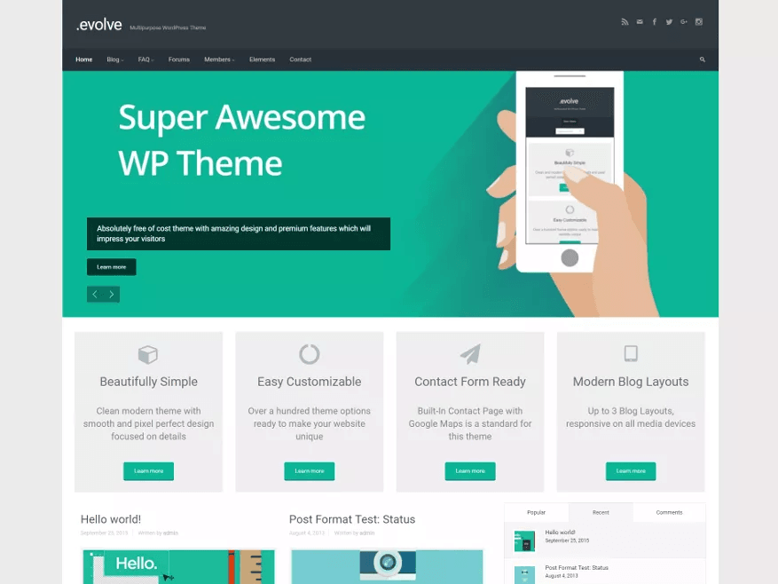 تطوير ثيمات WordPress المجانية الأكثر استجابة