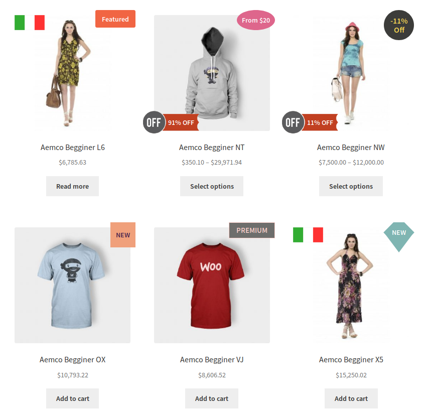 ฉลากผลิตภัณฑ์ขั้นสูงของ WooCommerce