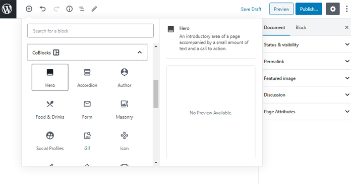 Plugin per blocchi di WordPress