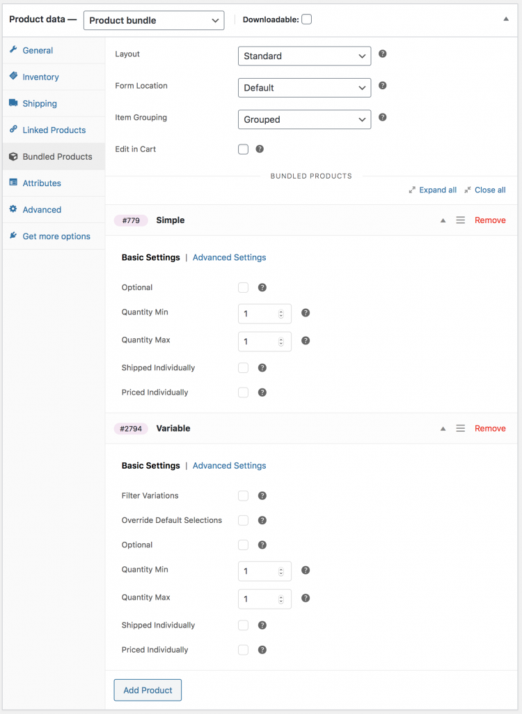 不同的 WooCommerce 产品类型
