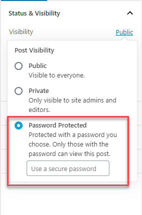 Passwortgeschützter WordPress-Inhalt