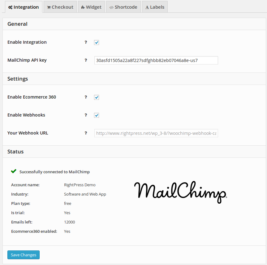 Plugins de integração do WooCommerce Mailchimp