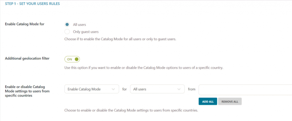 Plugin per la modalità catalogo WooCommerce