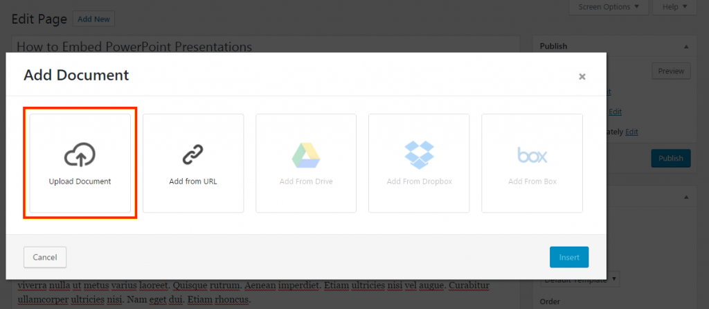 Intégrer la présentation PowerPoint dans WordPress