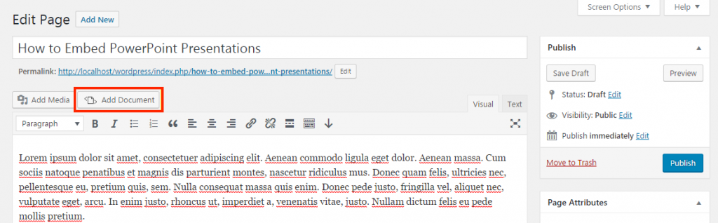 Intégrer la présentation PowerPoint dans WordPress