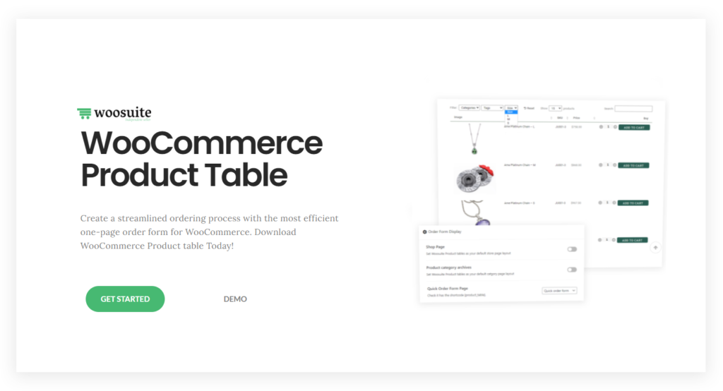 Plugin per le tabelle dei prodotti WooCommerce