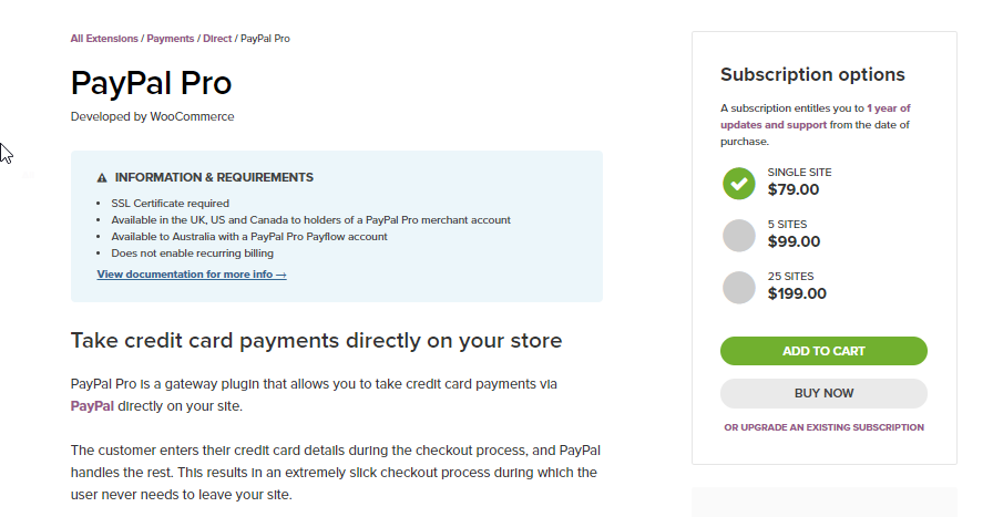 Cette extension aide les propriétaires de magasins WooCommmerce à accepter les paiements par carte de crédit directement sur le site.