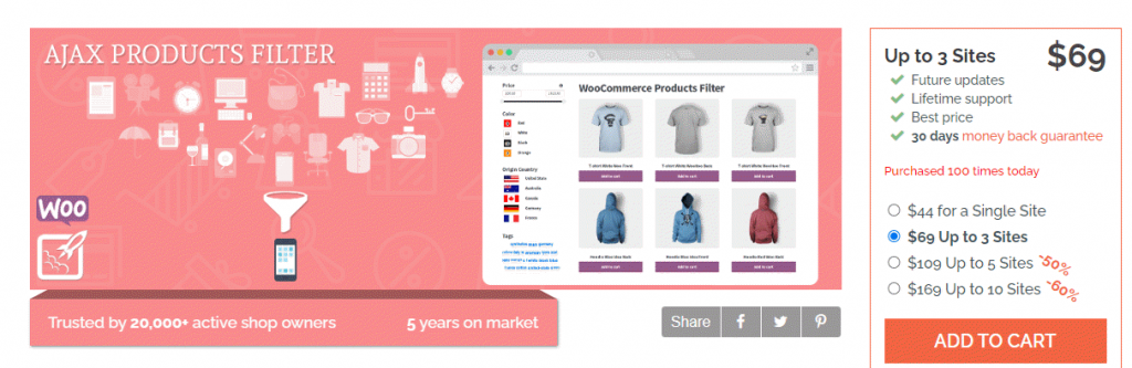 WooCommerce 제품 필터