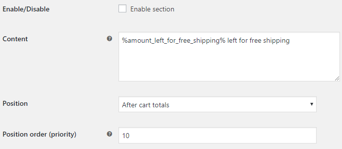WooCommerce 免費送貨