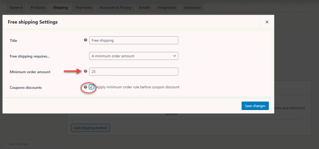 WooCommerce 免費送貨