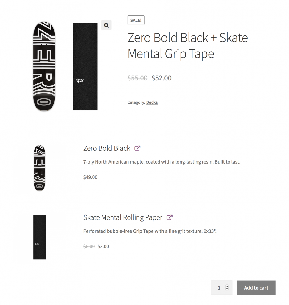 zrzut ekranu pakietów produktów WooCommerce