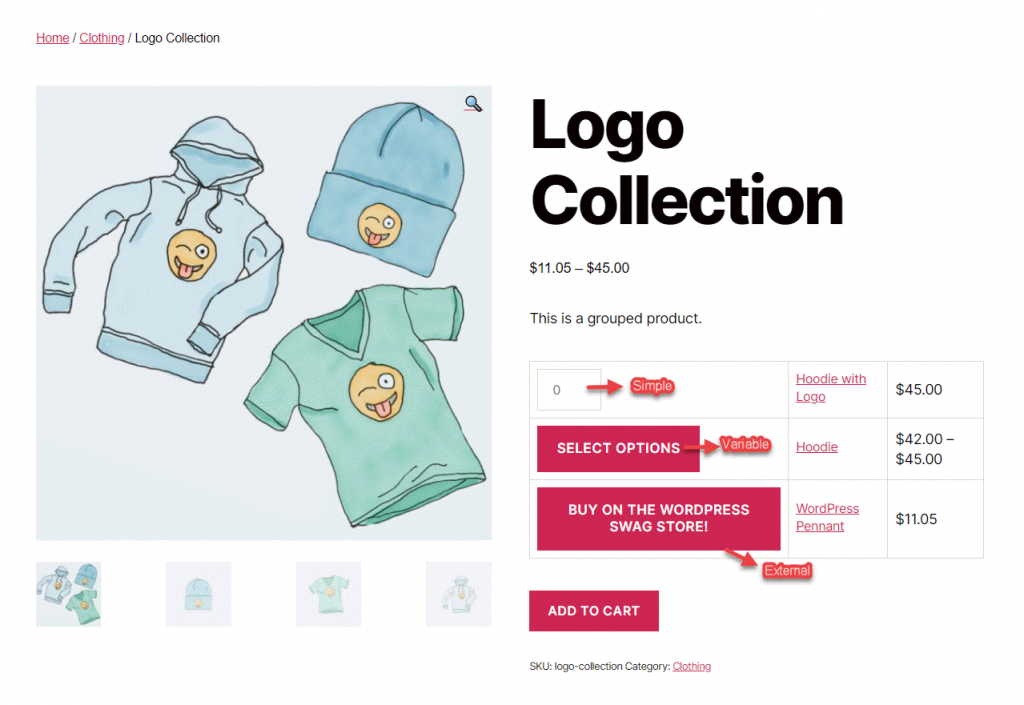 Produkt zgrupowany WooCommerce