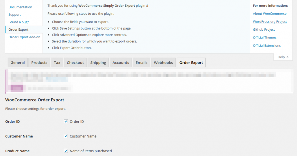 أمر WooCommerce للاستيراد والتصدير