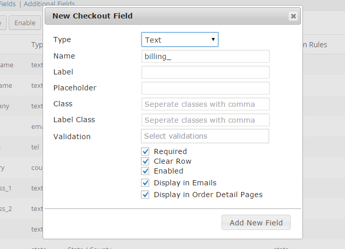 Plugins gratuits de l'éditeur WooCommerce Checkout Field