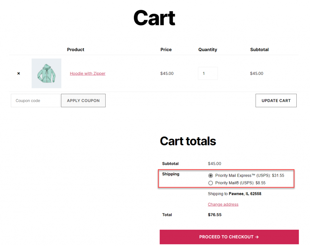 Classes d'expédition WooCommerce