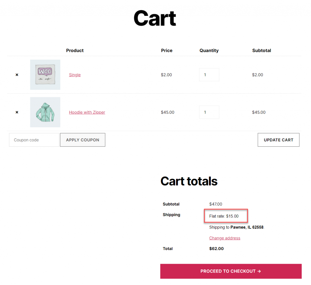 Classes d'expédition WooCommerce