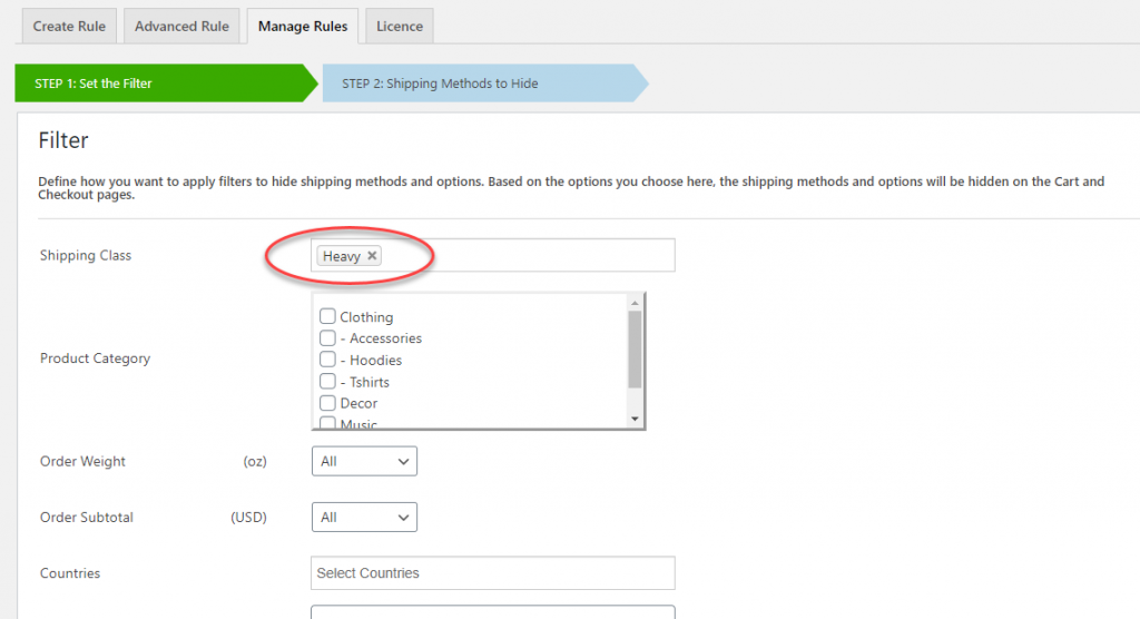 Classes d'expédition WooCommerce