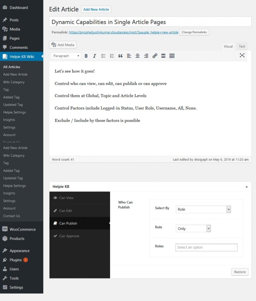 Plugin della Knowledge Base di Helpie per WordPress