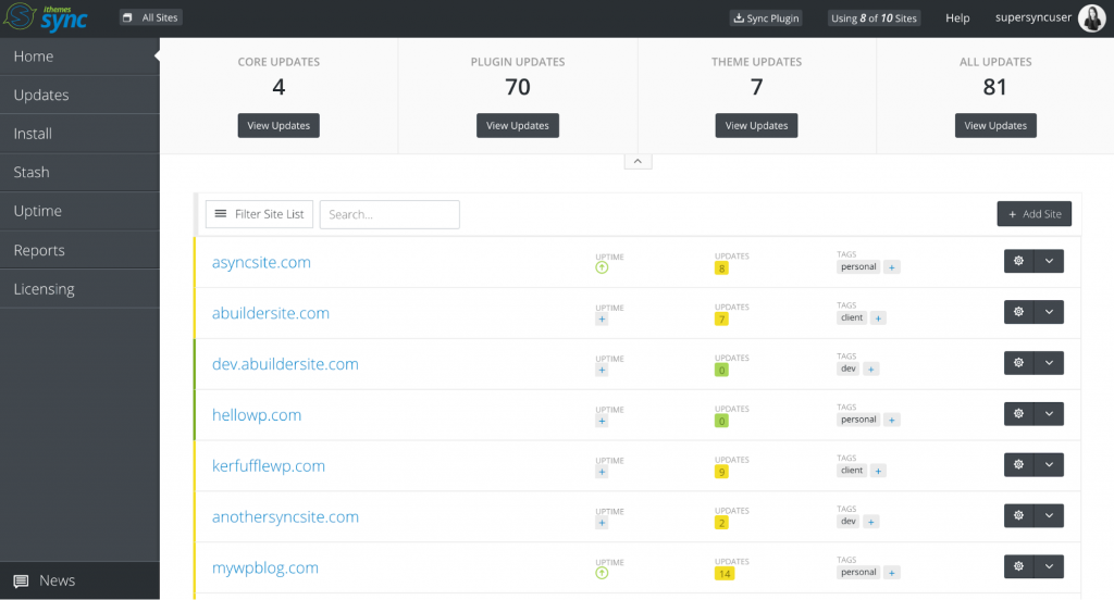Gestisci più siti WordPress